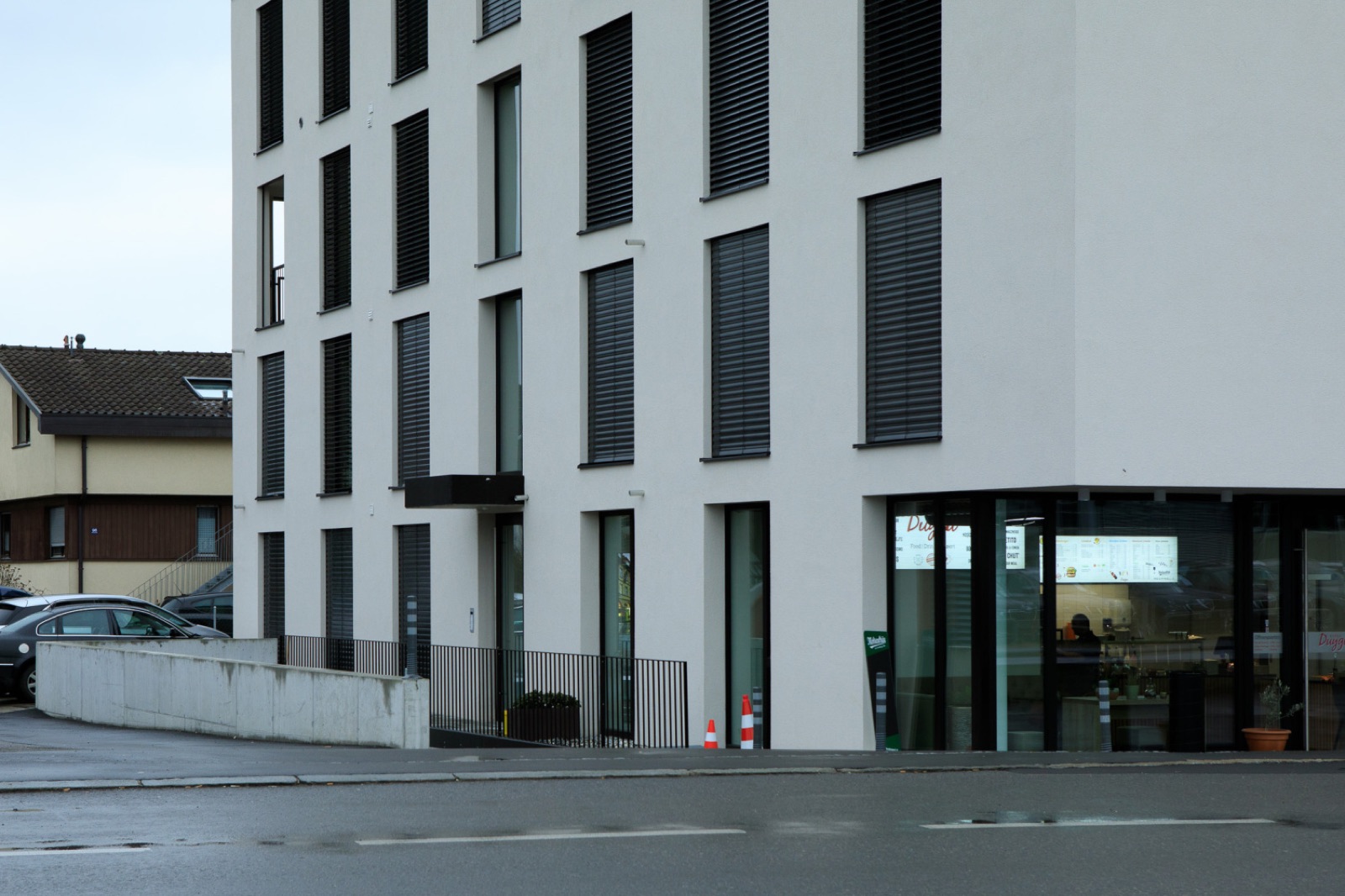 Außenansicht des Apartmenthauses an der Hofsteigstrasse in Hard